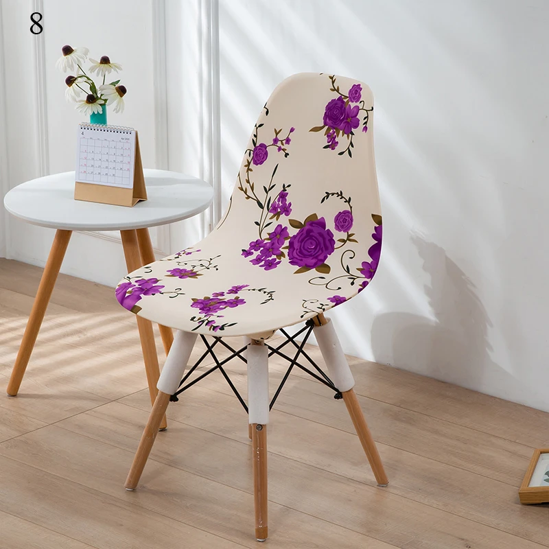 Housse de chaise de salle à manger sans accoudoirs, imprimée de Style nordique, extensible, à coque colorée, pour siège de cuisine, de fête, lavable