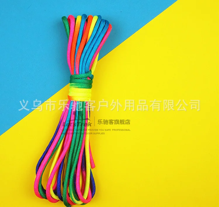4mm Rainbow Colors Cord Rope III 7 Strand Parachute Lanyard Rope Climbing Camping Survival Equipment Paracord Bracelet
