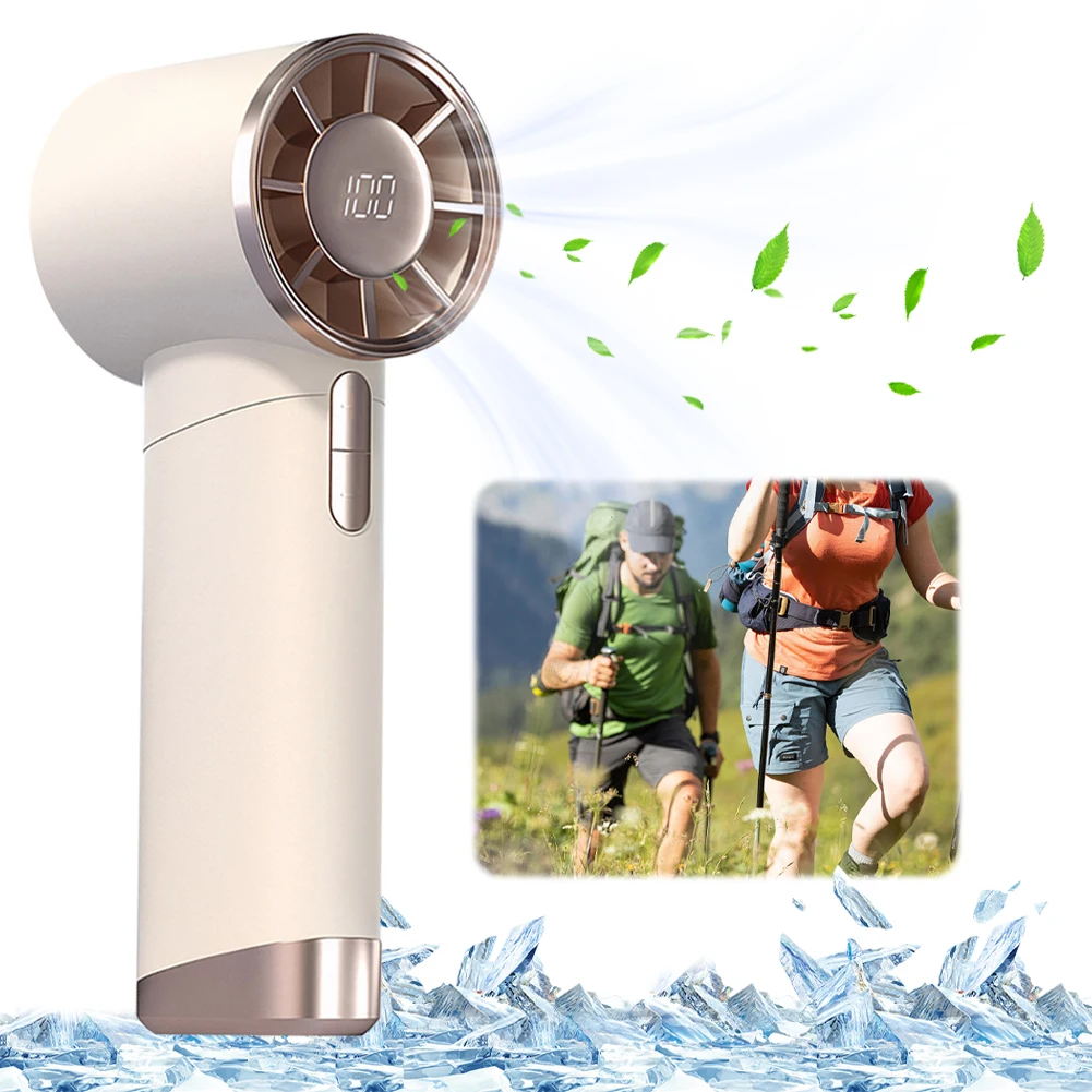 

Портативный ручной вентилятор с быстрым охлаждением, сверхвысокая скорость ветра, легкий ручной вентилятор для личного использования, путешествий и на открытом воздухе