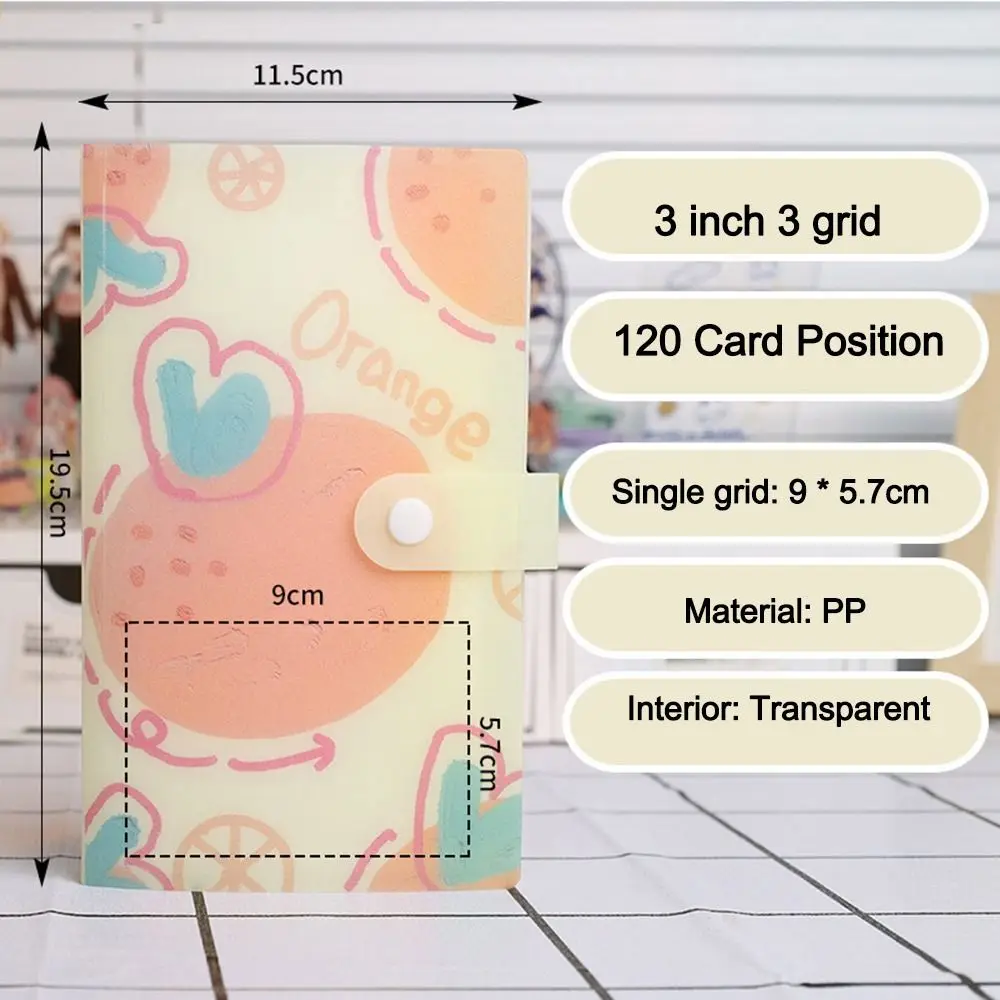 Photocard Holder 3-Inch Photo Picture Albums 120 Slots Cute Postcard Card Album Fruits Card Display for  Photo Picture