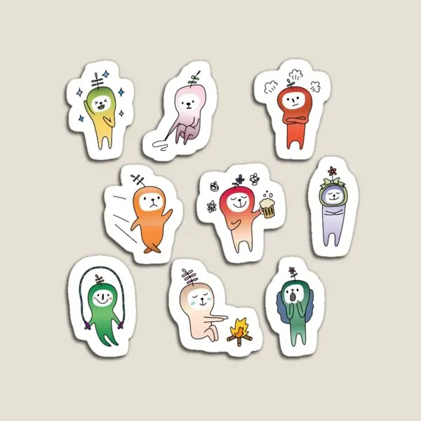 Leetle Seedling Snapchat Sticker Pack 3  Magnet Magnetic Colorful Refrigerator  Cute Baby for Fridge Organizer Kids Toy Funny