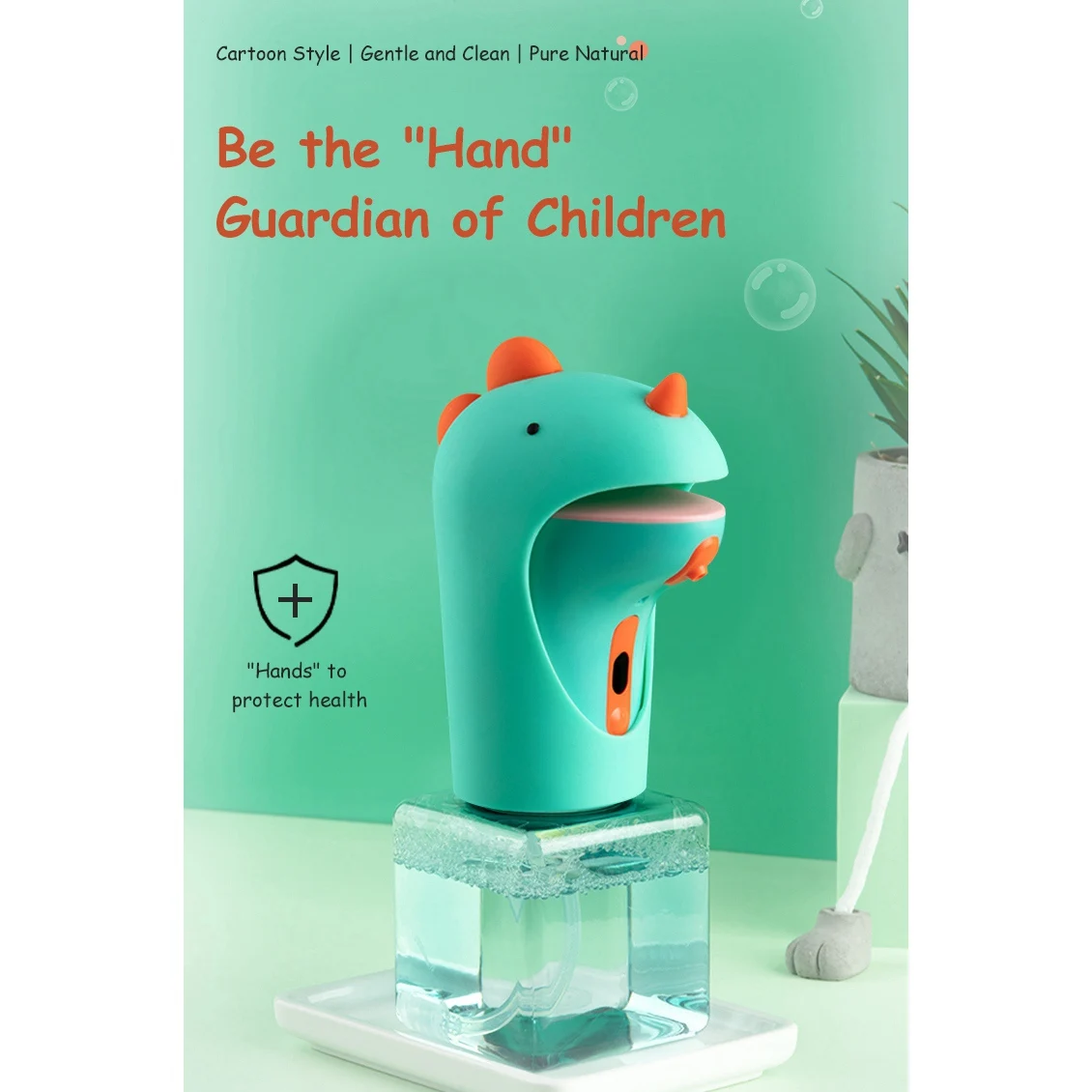 Automatic Soap Dispenser Touchless Hand Soap Dispenser for Kids Cute Dinosaur Foam Dispenser for Bathroom Countertop A