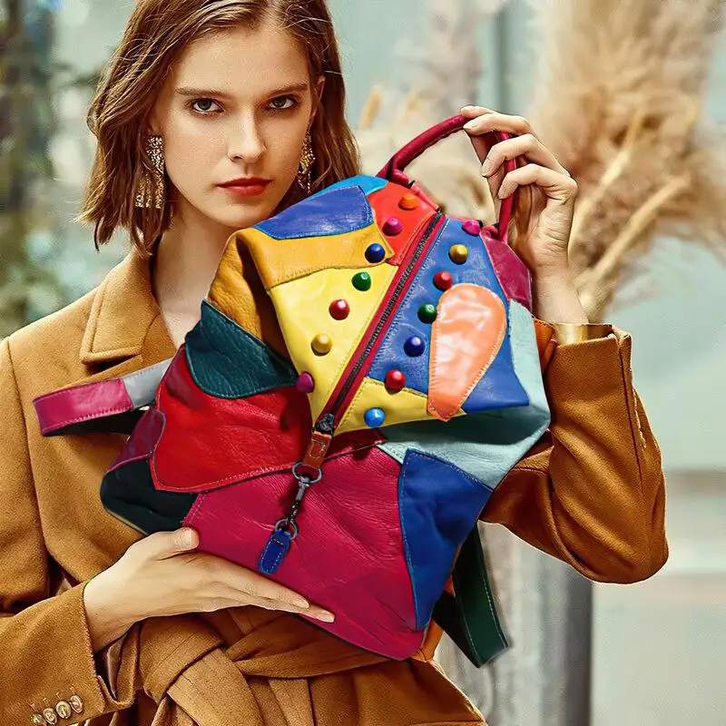 

Soft PU Leather Backpack Women Men Casual Versatile Shoulder Bag Daily School Knapsack Travel Cowhide MultiPockets Pack