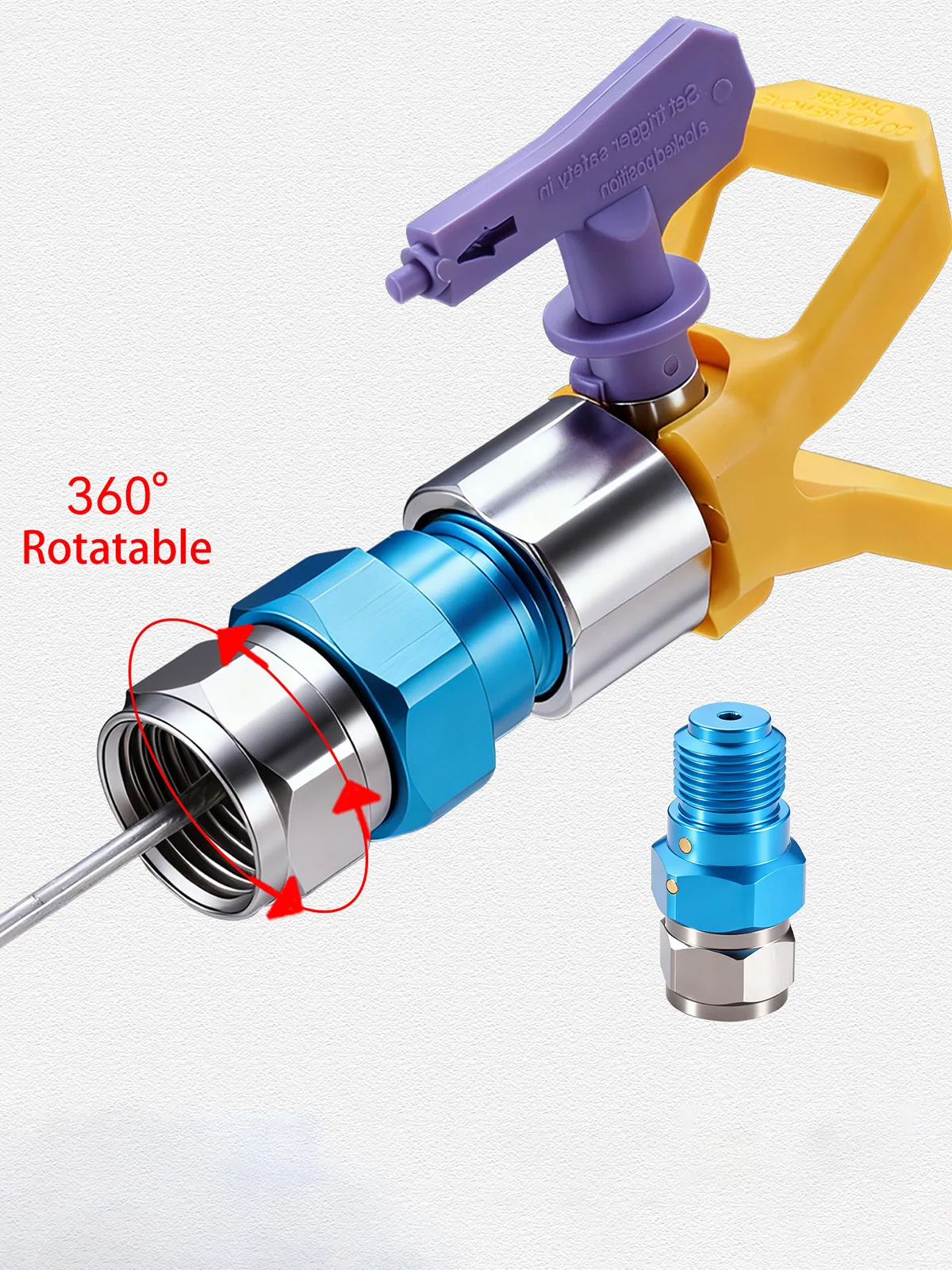 Airless Sprayer 360 Degree Swivel Joint High Pressure Hose Connector Rotatable Extension Pole Adapter Spray Gun Accessories