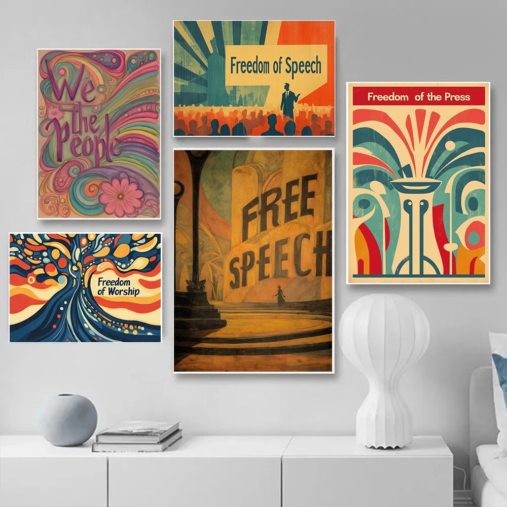 Inspirational Colorful Journalism Posters Freedom of Speech Modern Prints Canvas Wall Art Pictures Home Living Room Office Decor