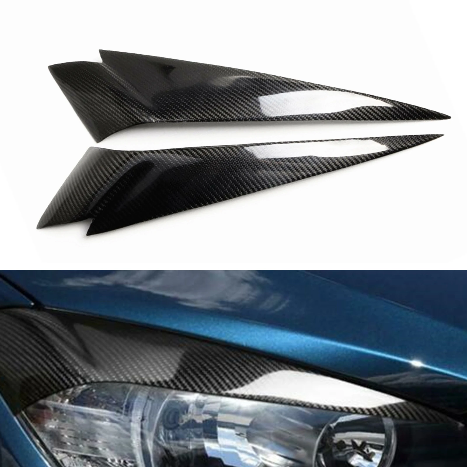 

For BMW X1 E84 25i 28i 35i xDrive 2009-2015 Carbon Fiber Front Head Light Lamp Brow Headlight Eyelid Headlamp Eyebrow Cover Trim