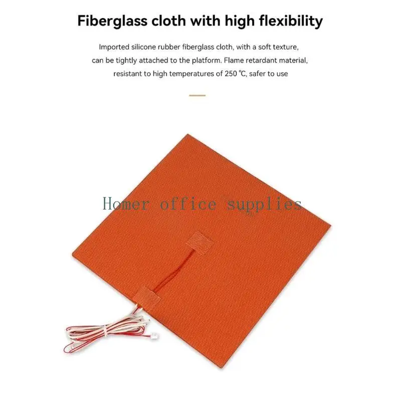 

K43B Printers Accessory Silicone Heated Pad Thermostat Heating Plate 100x100/250x250/300x300mm 110V 220V 450W/650W