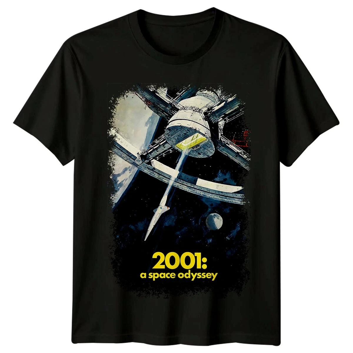 Camiseta de 2001: Una Odisea Espacial para hombre, camiseta clásica de verano de Stanley Kubrick, estilo ciencia ficción, epopeya espacial retro, gráfico espacial, manga corta, ropa de calle para fanáticos