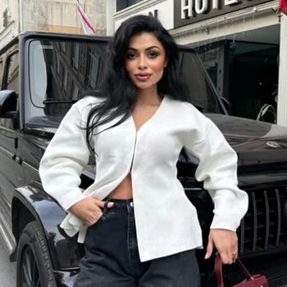 

Женский французский повседневный кардиган с длинными рукавами, уличный стиль, светская мода, топ с разрезом, верхняя одежда в европейском и американском стиле