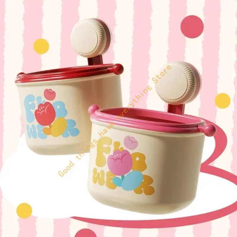 سلة المهملات المحمولة مع كوب الشفط، سلة قمامة معلقة على الحائط، سلة مهملات للمكتب وغرفة المعيشة وغرفة النوم، 55KF