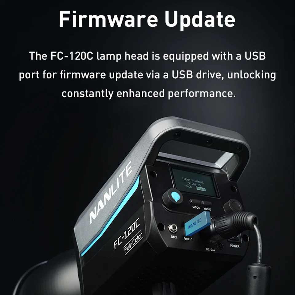 Nanlite FC 120C RGBW 2700K-7500K CRI 95 Professionelles Fotografie-Licht für Studio-Outdoor-Mobilschießen, tragbar, 1,1 kg