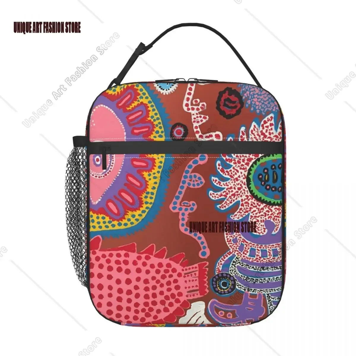 Dot Line Yellow Yayoi Kusama Portable Lunch Boxes Women Leakproof Pumpkin Polka Cooler Thermal Food Insulated Lunch Bag