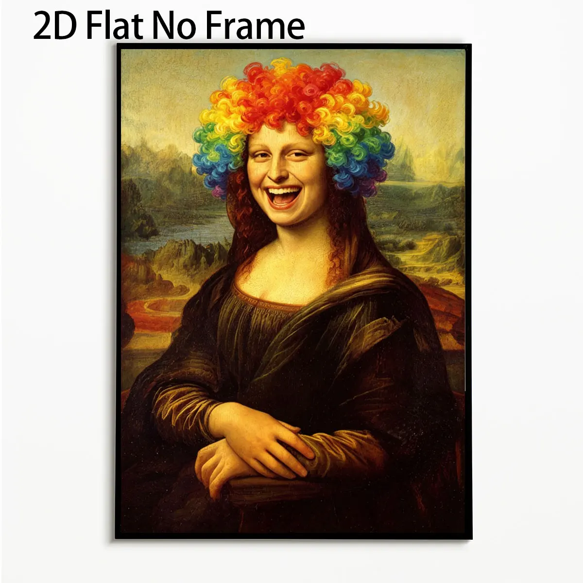 1PC  Funny Mona Lisa Series Wall Art Famous Paintings Spoof Posters  Retro Wall Decor Canvas Paintings for Room Decor Home Decor