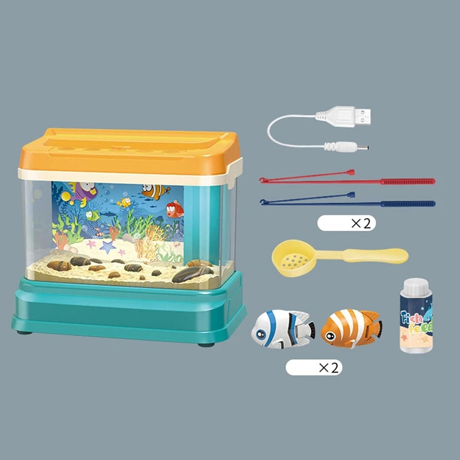 Spielen Haus Simulation Kann Echte Fische Strom Musik Licht Angeln Tank Aquarium Magnet Set Kinder Pädagogisches Spielzeug