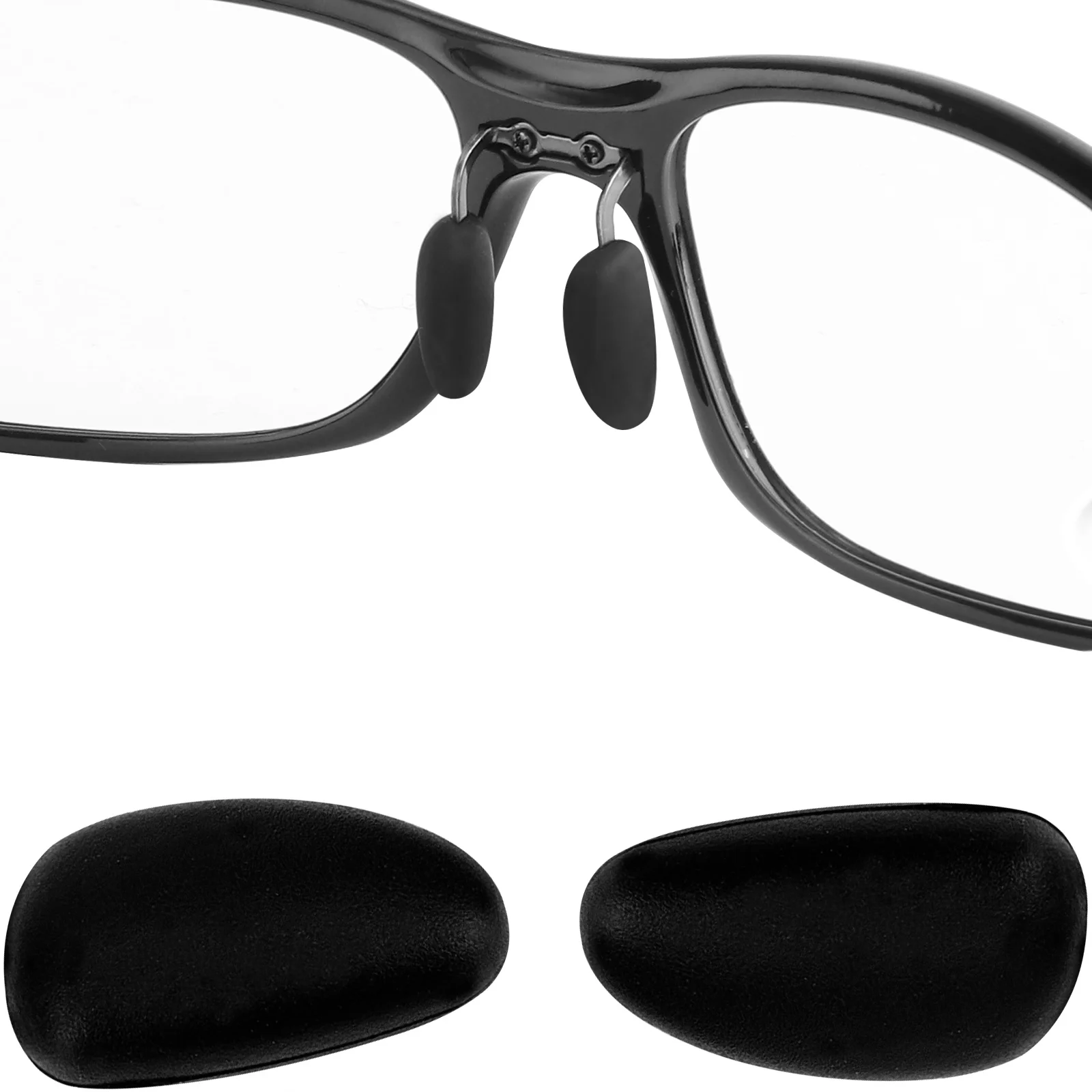 E.O.S Silicon Rubber Replacement Black Nose Pads for Maui Jim Guardrails MJ327 - 58mm Frame Multi-Options