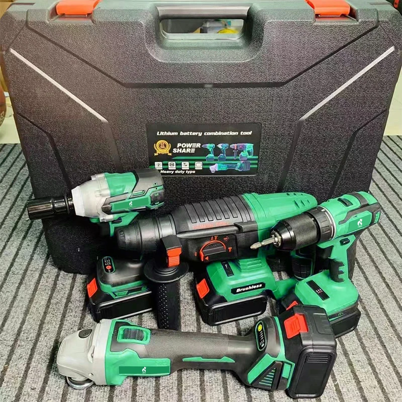 

Factory 21v Power Drills Tool Set Kit Portable Electric Cordless Brushless 18v Cordless Drill Lithium Battery Power Tools Kit