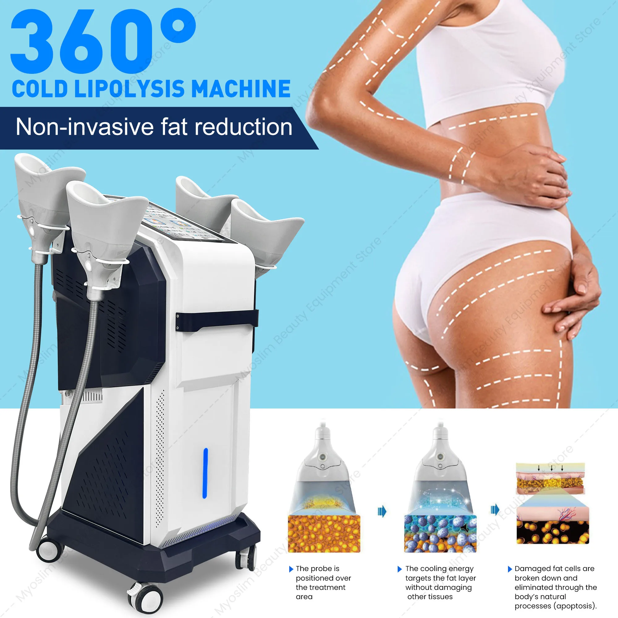 Professional Cool Wave 2.45GHz Skin Tightening Machine for Body Contouring and Anti-Cellulite Treatment Beauty Machine
