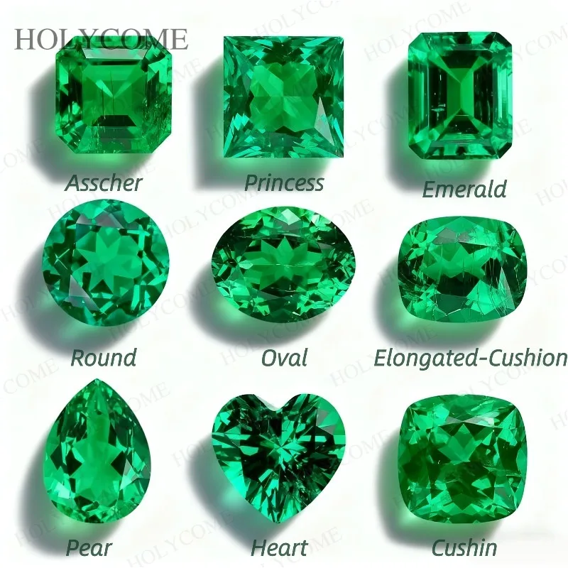 

High Quality Multi-Shapes Lab Grown Emerald Loose Gemstone Beads For Engagement Rings Pendant Necklace Jewelry Making DIY Design