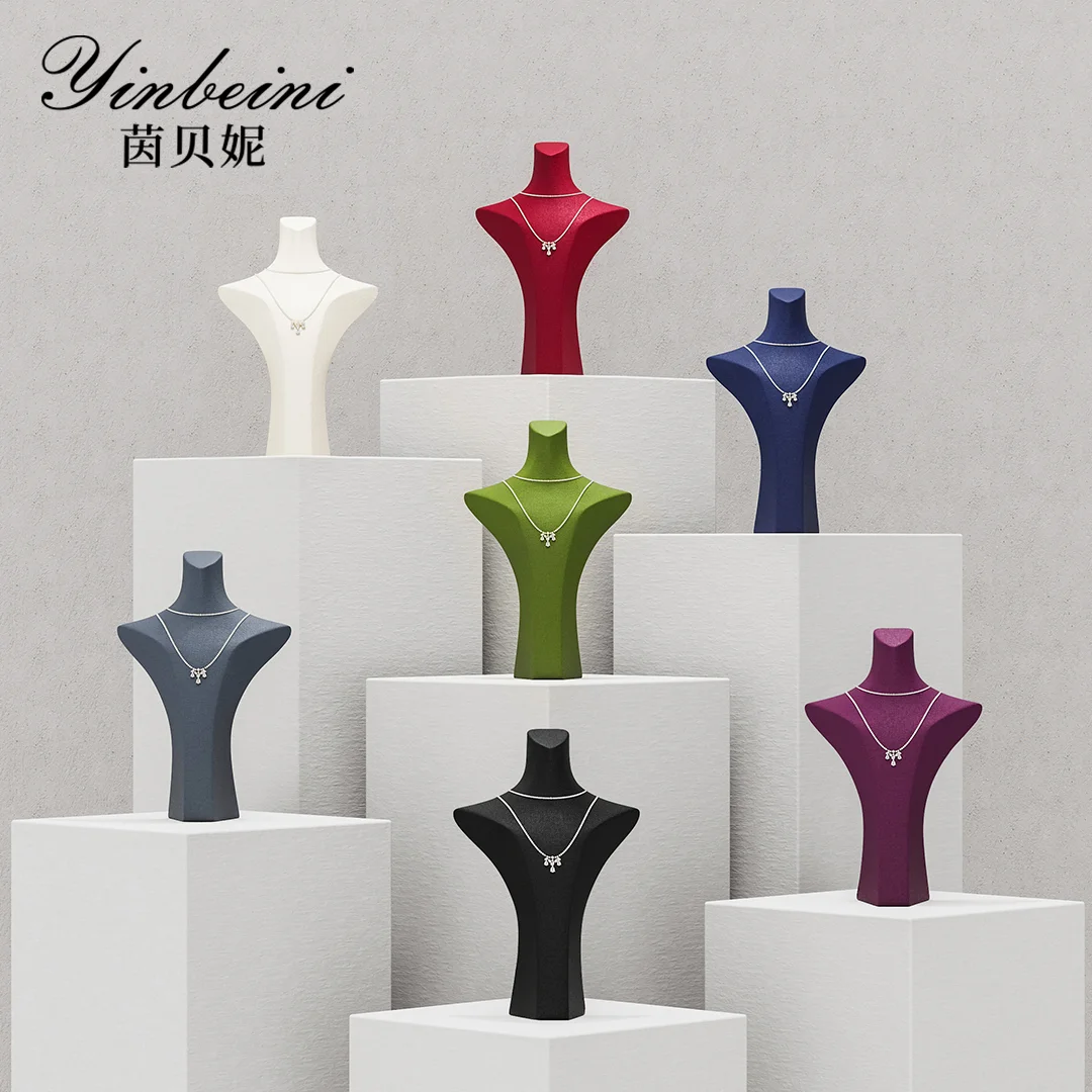 Original design necklace, model neck display stand, high-end velvet jewelry, jewelry display props