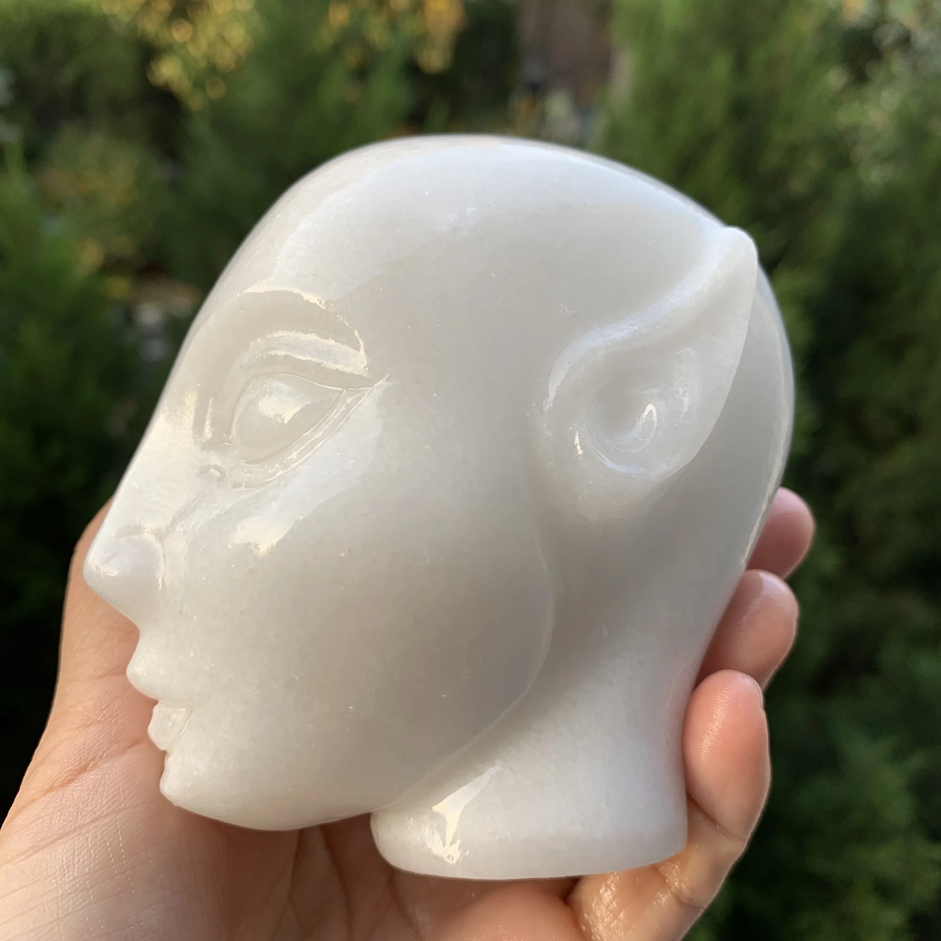 9-10cm Natural White Marble Avatar head sculpture for Film Personage Collection