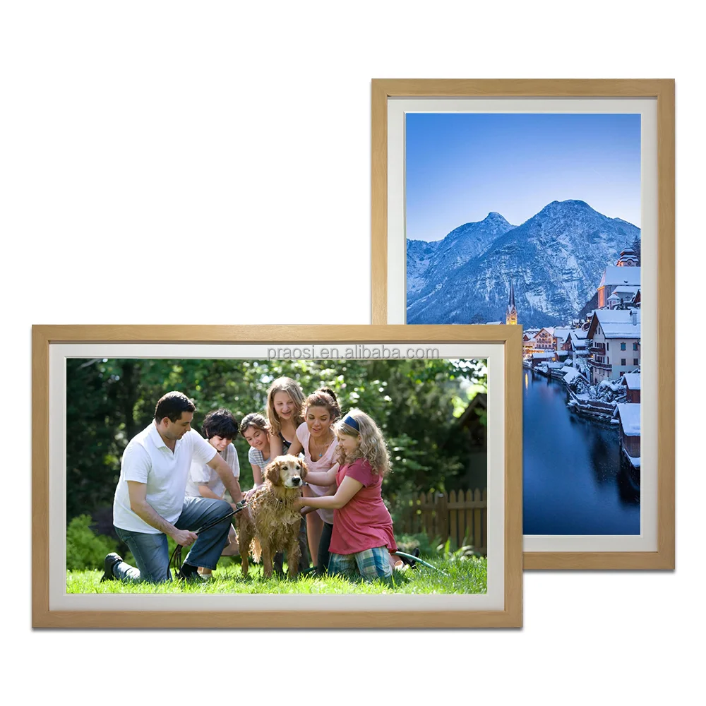 Pros 32 Inch FHD Extra Large Digital Picture Frame WiFi Digital Photo Frame IPS Touch Screen Art Frame Photos Videos Via Frameo