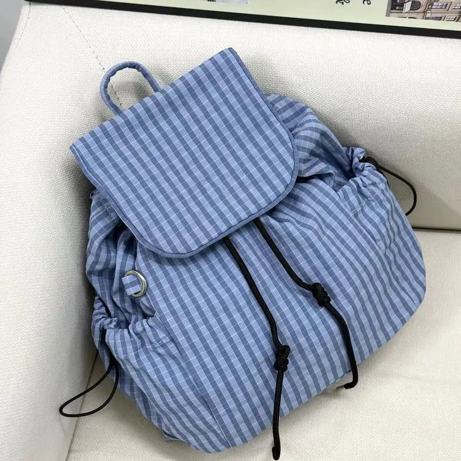 

Casual Backpack Women Large Capacity Fashion Junior High School Student Pleat Schoolbag Cloth Bag Korean Travel Backpack 2025