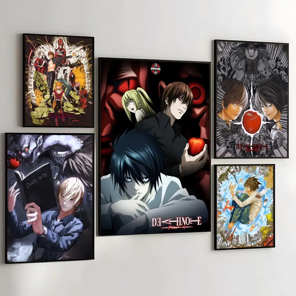 Japanese Anime D-Death N-Note Painting Calligraphy Self Adhesive Wall Art Waterproof Print For Bedroom Hallway Home Decor