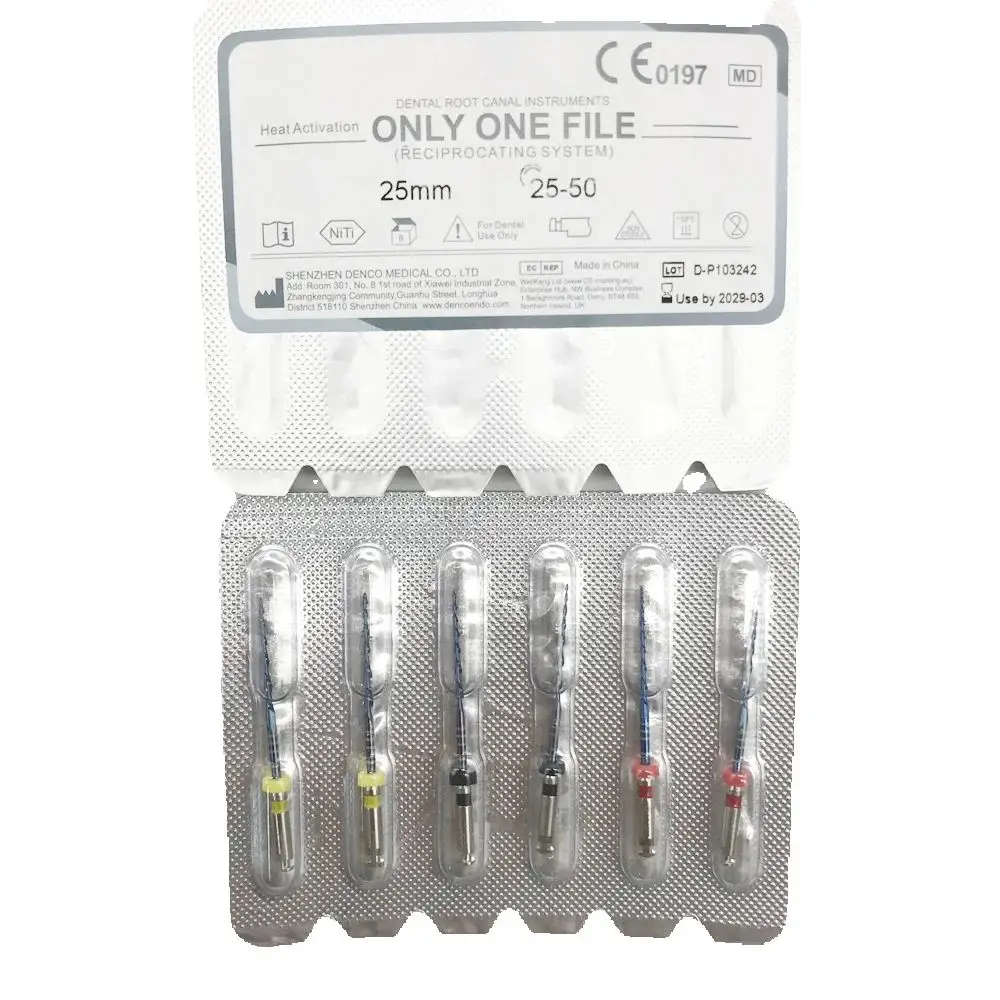 

CE Approved Dental Niti Alloy Reciprocating Niti Heat Activation ONLY ONE File & Super Files 6files/pack