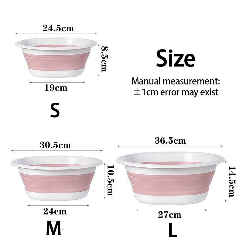 Plastic Wash Basin Folding Tub for Laundry Foldable Camping Basin Collapsible Washing Bowl Portable Wash Basins for Home BXLP01