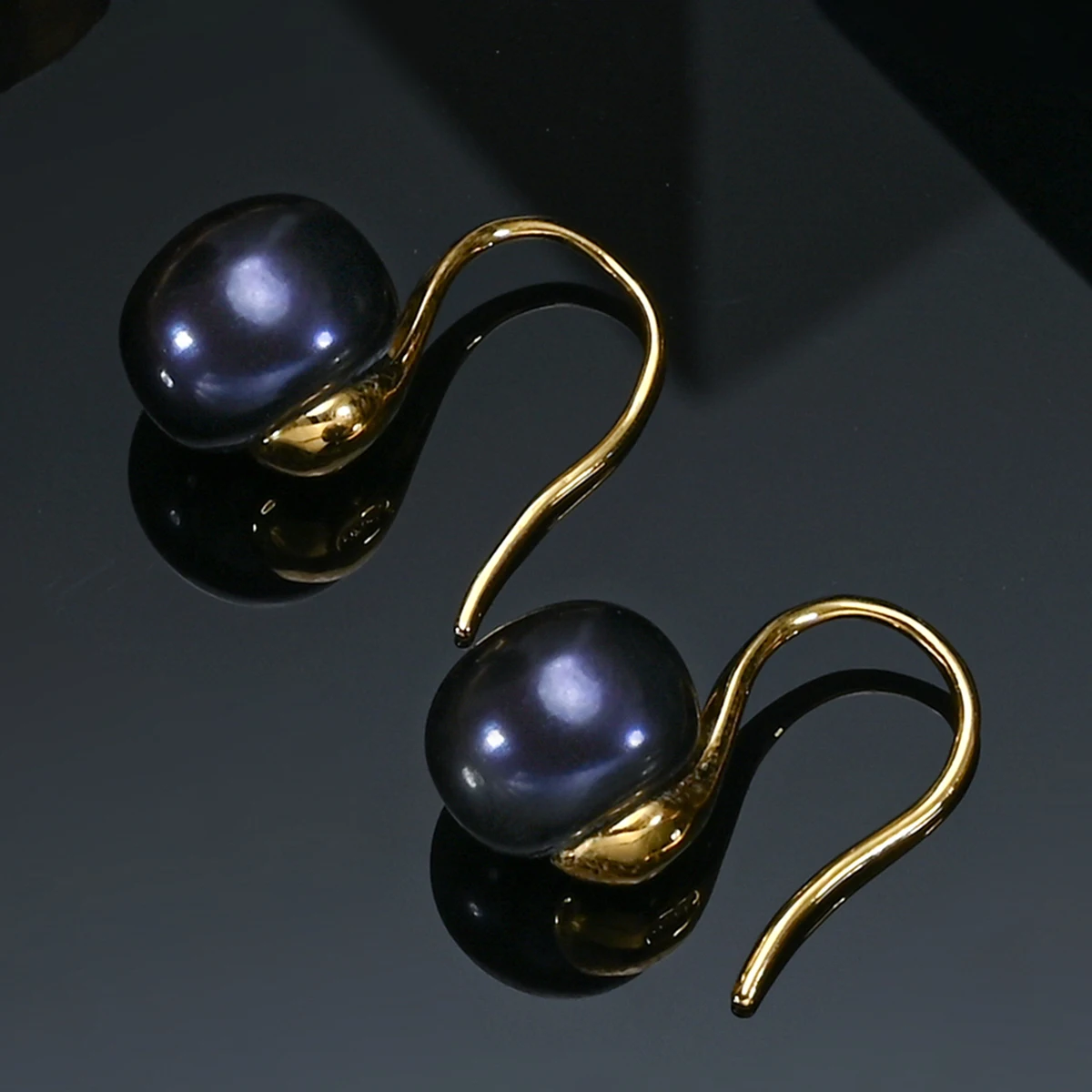 8-8.5mm Natural Freshwater Pearls Bread Round Shape Stud Earrings 925 Sterling Silver Gold Color Classic Elegant Gifts for Women