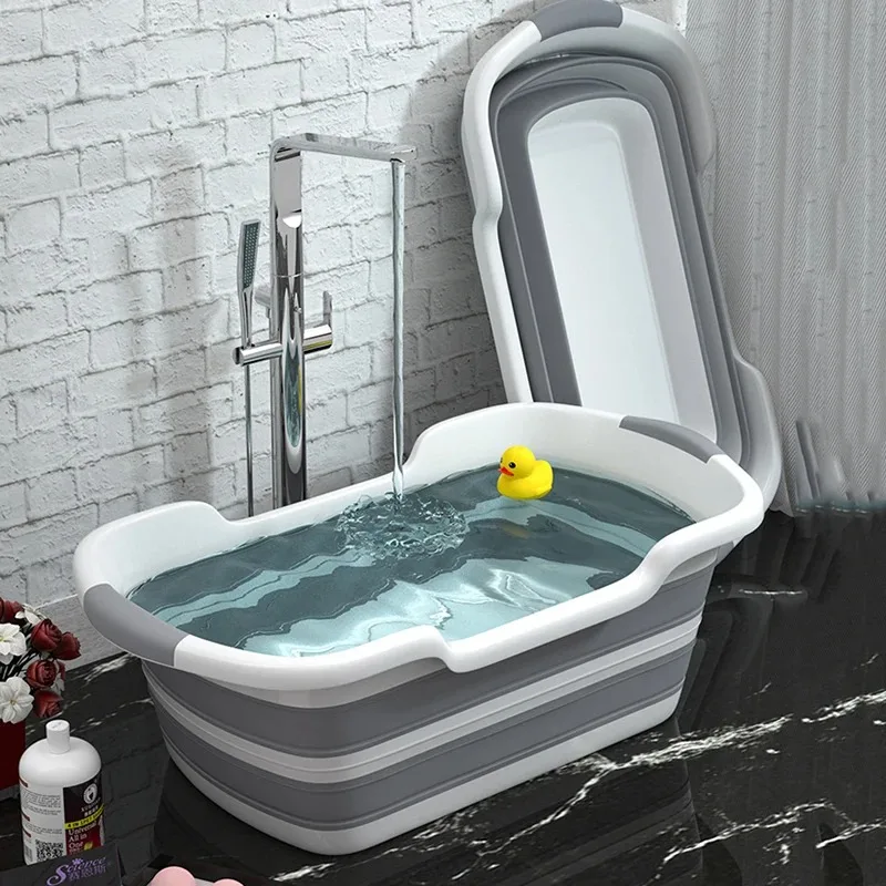 

Newborn Baby Folding Bath Tub Big Capacity Tubs Bath Washing Storage Portable Pet Bathtub Bathroom Bucket Silicone Basket Tubs