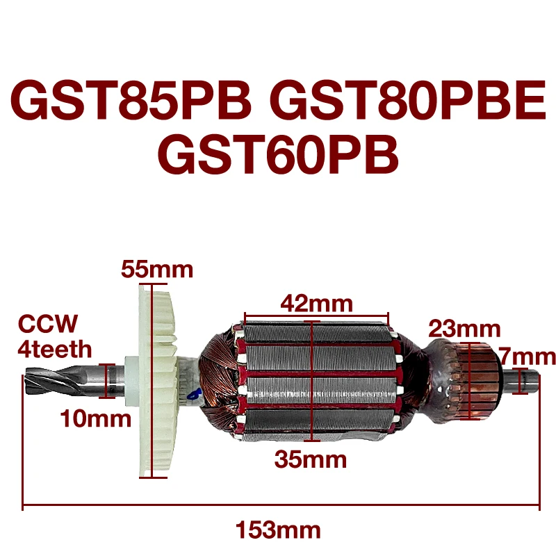 

AC220-240V Rotor Coil for Bosch GST85PB GST80PBE GST60PB Curve Saw Armature Anchor Stator Accessories Replacement Power Tools