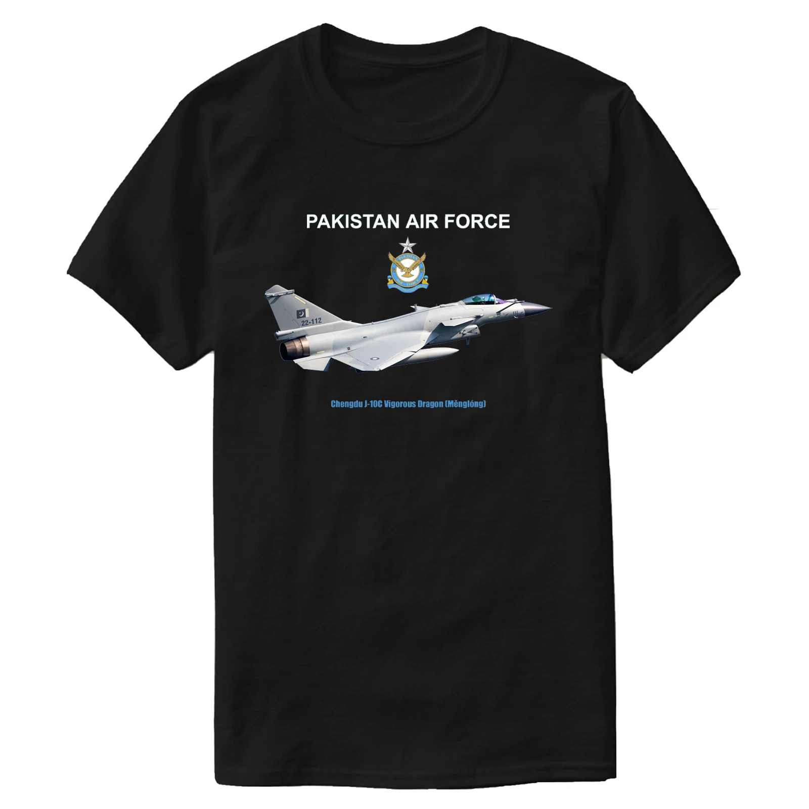 Pakistan Air Force J-10C Vigourous Dragon Fighter T-Shirt 100% Cotton O-Neck Short Sleeve Summer Casual Mens T-shirt Streetwear