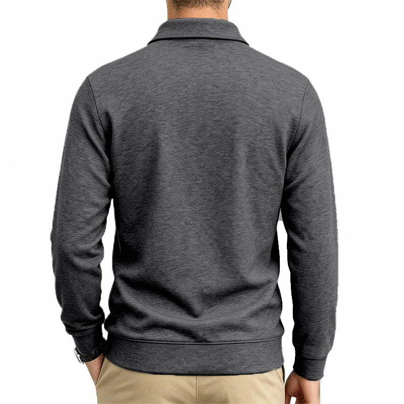 Herbst- und Winter-Herren-POLO-Pullover mit langen Ärmeln, lässigem Kragen, sportlichem Design und mehreren Taschen, Großhandel – Detail 40