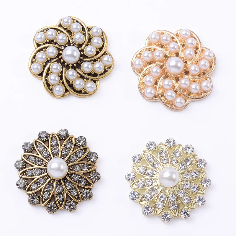 

Ретро модная обувь и сумки для одежды DIY ювелирные материалы ручной работы корейская версия жемчуг горный хрусталь цветок тарелка с бриллиантами пряжка