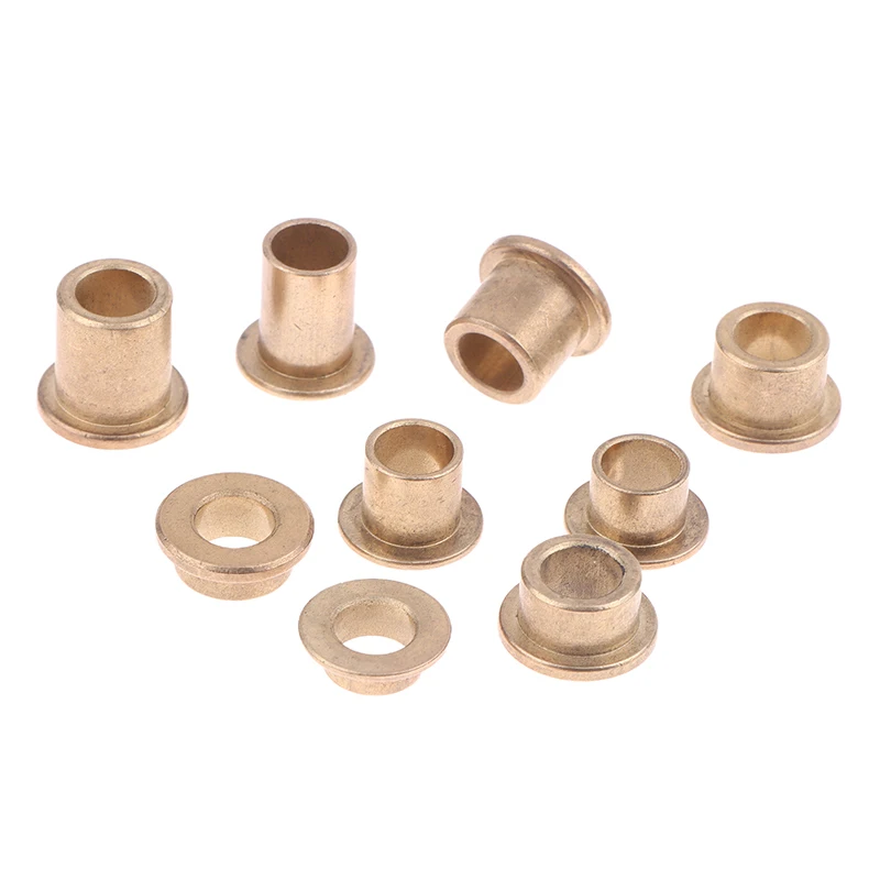 5Pcs 8MM Inner Diameter Powder Metallurgy Oil Bearing With Edge Step Shoulder Flange Bushing Copper Sleeve