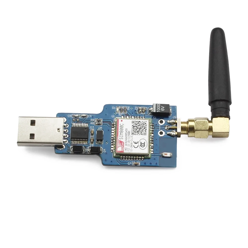 USB to GSM Serial Port GPRS SIM800C Module CH340T Chip for Wireless Bluetooth-compatible SMS Messaging with Antenna