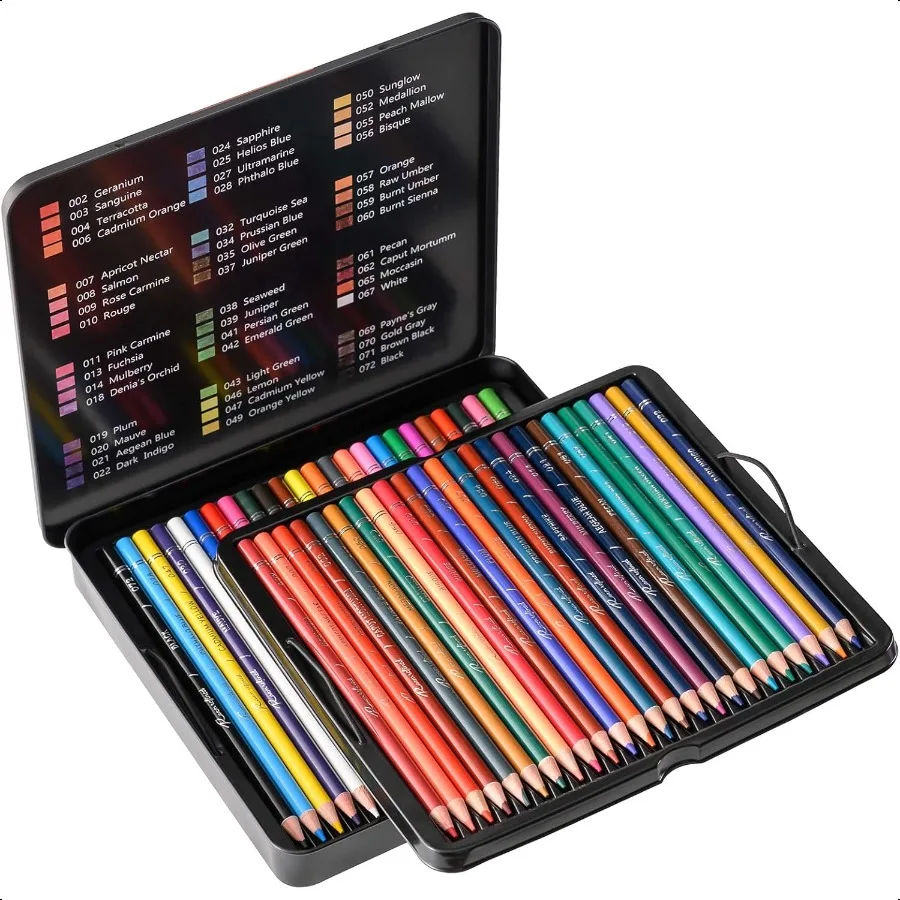 

48 Premium Colored Pencils for Adult ColoringArtist Soft Series Lead Cores with Vibrant Colors Profional Oil Based Colored Penc
