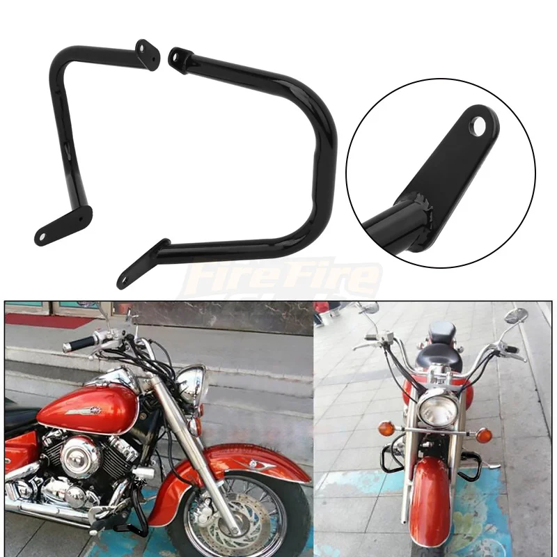 Black Motorcycle Engine Highway Guard Crash Bar For Yamaha Dragstar V- Star 400 650 XVS400 XVS650 Classic Custom 1996-2013