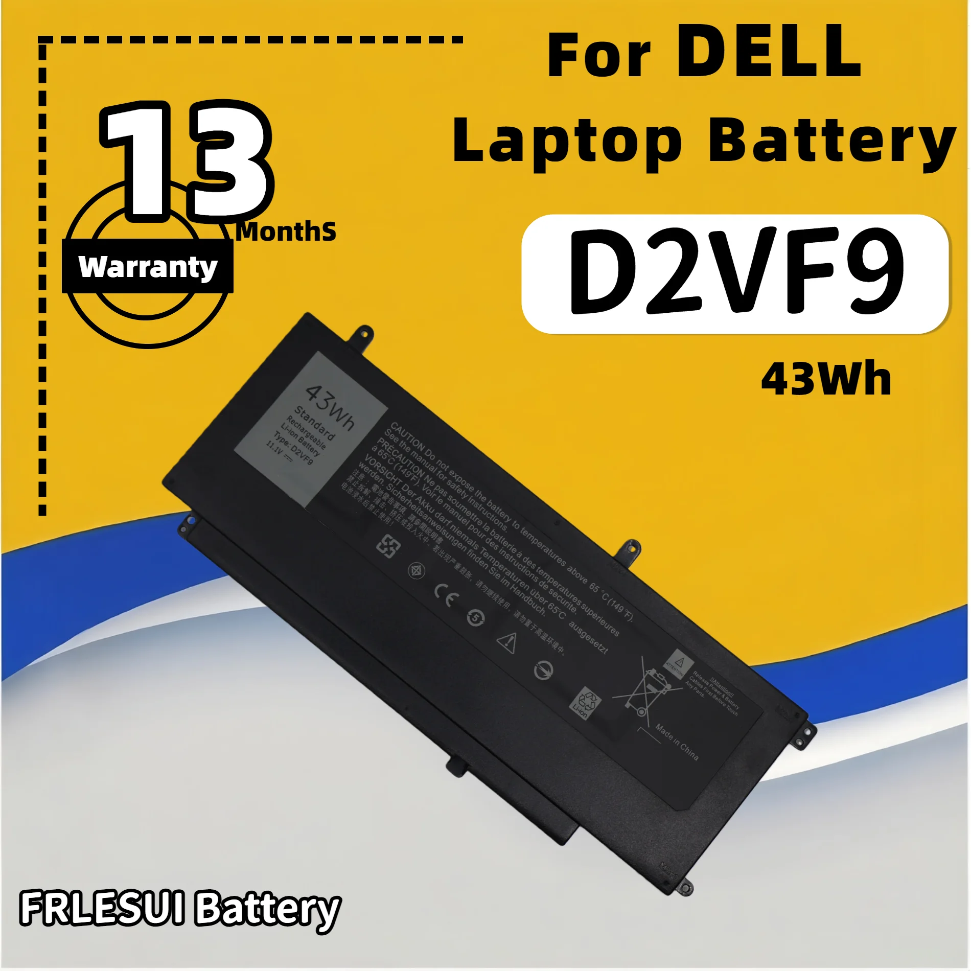 FRLESUI Battery D2VF9 For DELL Vostro 14 14 5000 14 5000 Series-5459 5459 14-5459 Inspiron 7547 15-7547 N75 D2VF9 Laptop Battery