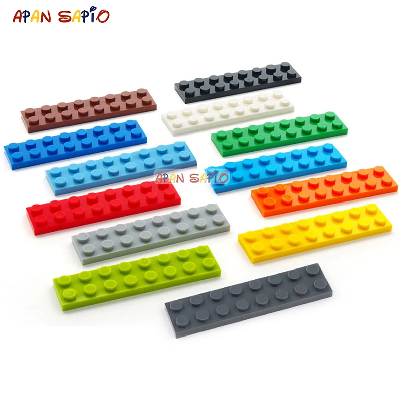 200pcs DIY Building Blocks Thin Figures Bricks 2x8 Dots 13Color Educational Creative Toys for Children Size Compatible With 3034