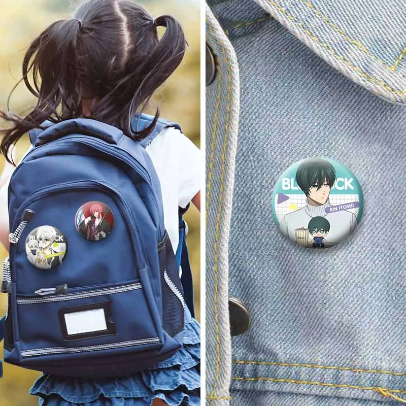 Blue Lock Anime Icons Round Enamel Pin Tinplate Snap-in Brooches for Backpack Clothes Creative Cartoon Figure Yoichi Badge Gifts #4