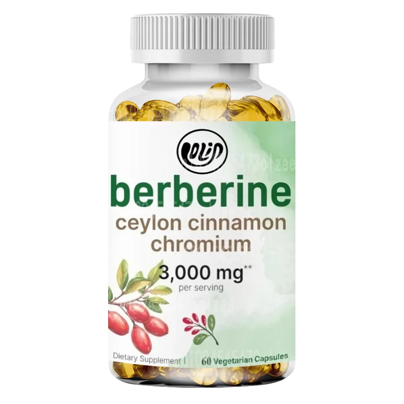 Berberine Hydrochloride Ceylon Cinnamon and Chromium Complex -60 Plant Capsules As A Whole Immune Health Supplement