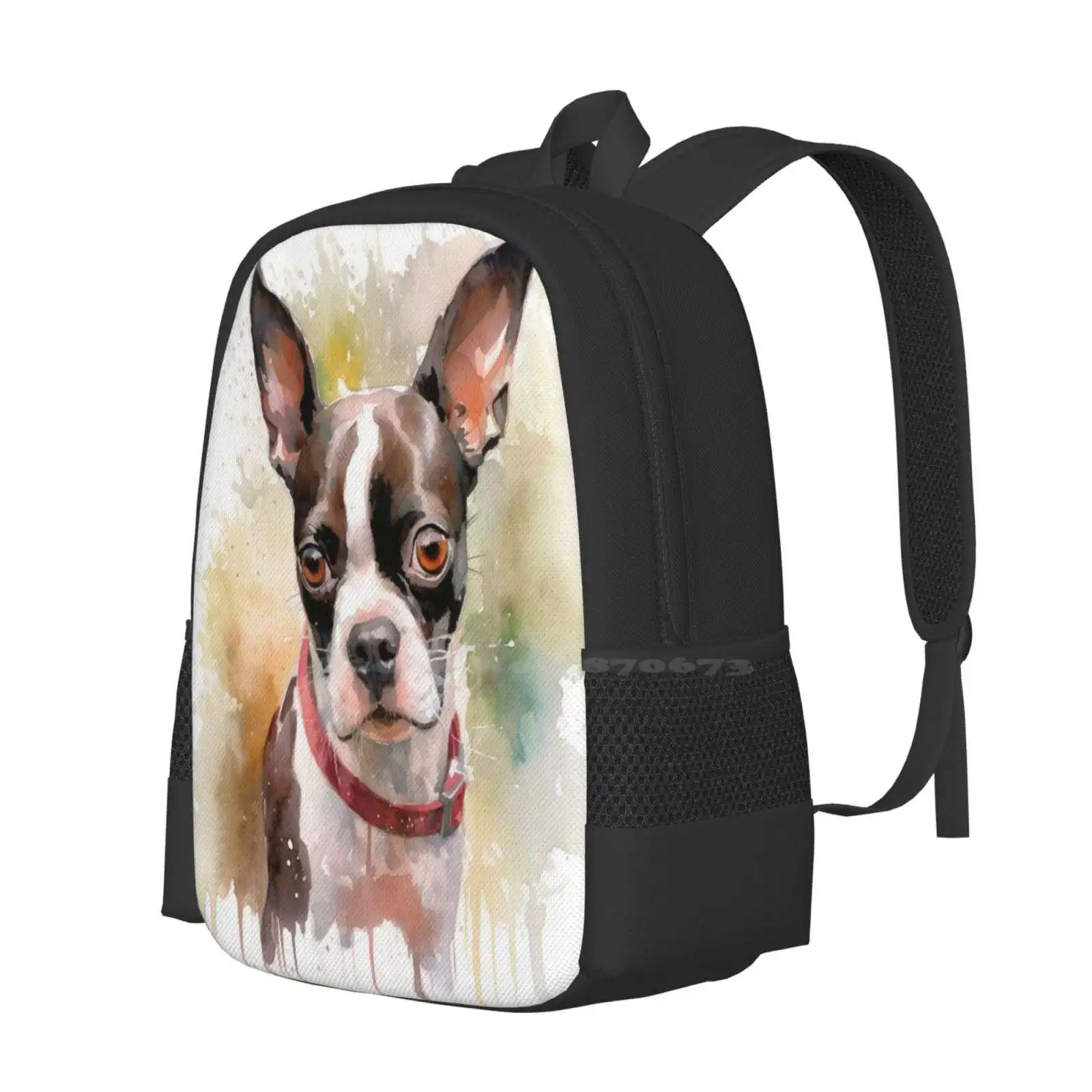 Crafty Boston Terrier Hot Sale Schoolbag Backpack Fashion Bags Boston Terrier Art Boston Terrier Dog Art Cute Boston Terrier