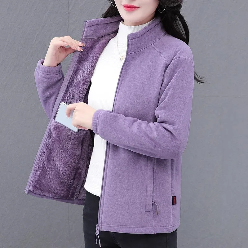 

Austrian Fleece Coat Women Autumn Winter Jacket New Middle-aged Elderly Mother Warm Double-sided Fleece Tops Female Outerwear