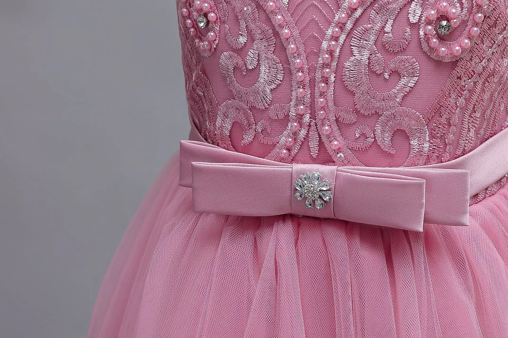 4-12 Jahre Altes Mädchen Elegantes Kleid Transparentes Festliches Geburtstags-Prinzessinnenkleid Langes Karnevals-Abendkleid Sommerkleidung – Detail 15