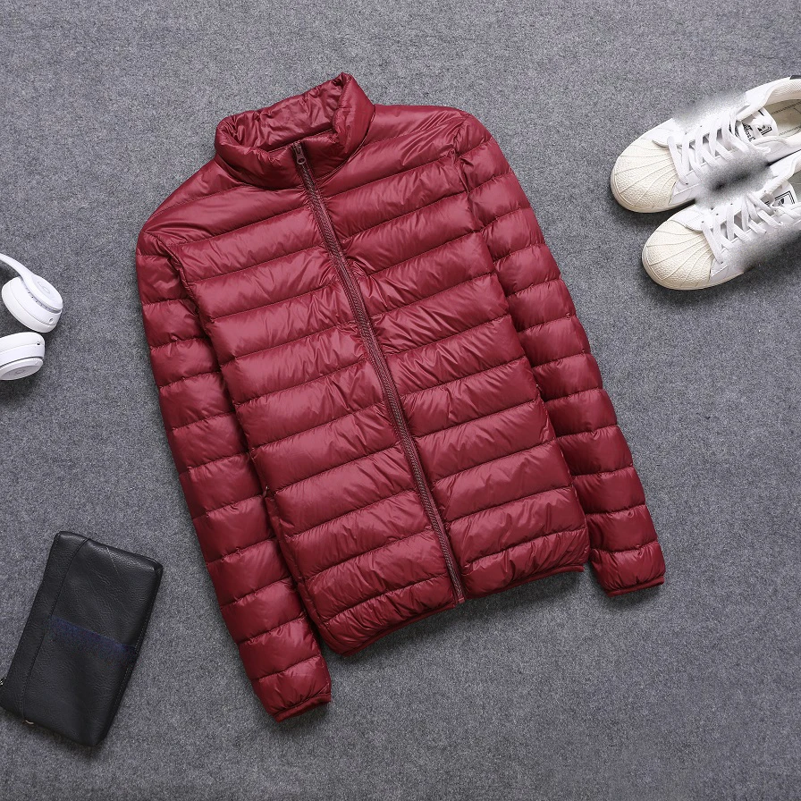 Nova marca outono inverno luz para baixo jaqueta masculina moda com capuz curto grande ultra-fino leve juventude casaco fino para baixo jaquetas