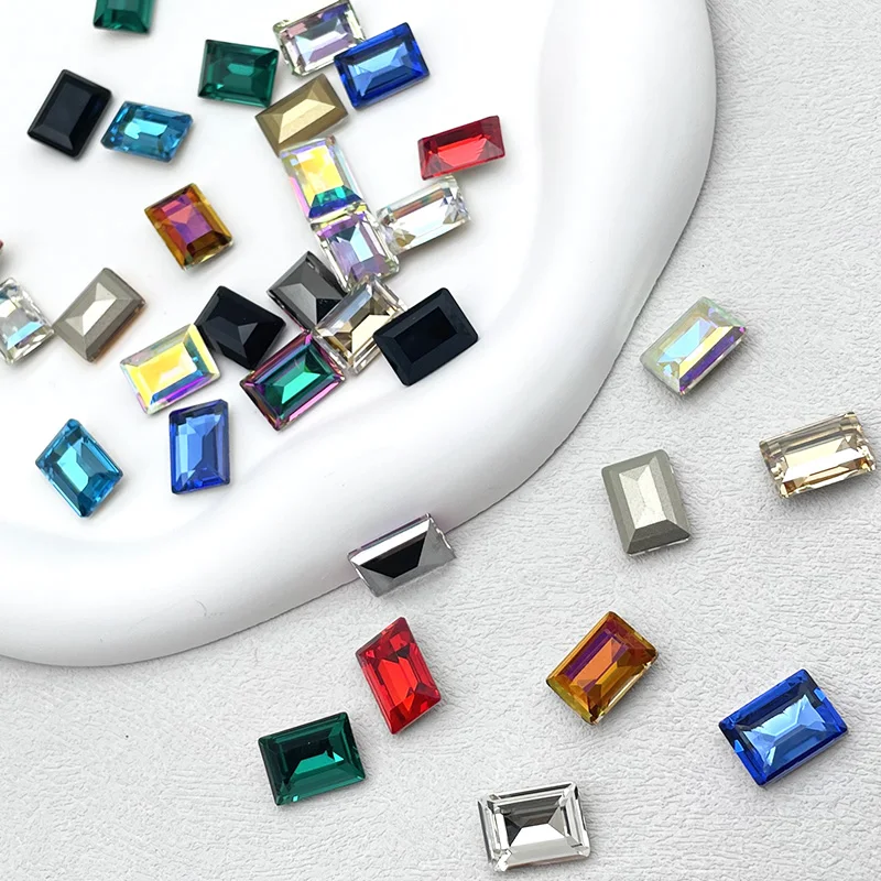 4527 Step Cut k9 Crystal Rhinestone for Clothing Rectangle Crystals Stone for Arts and Crafts Jewelry Accessories Supplies