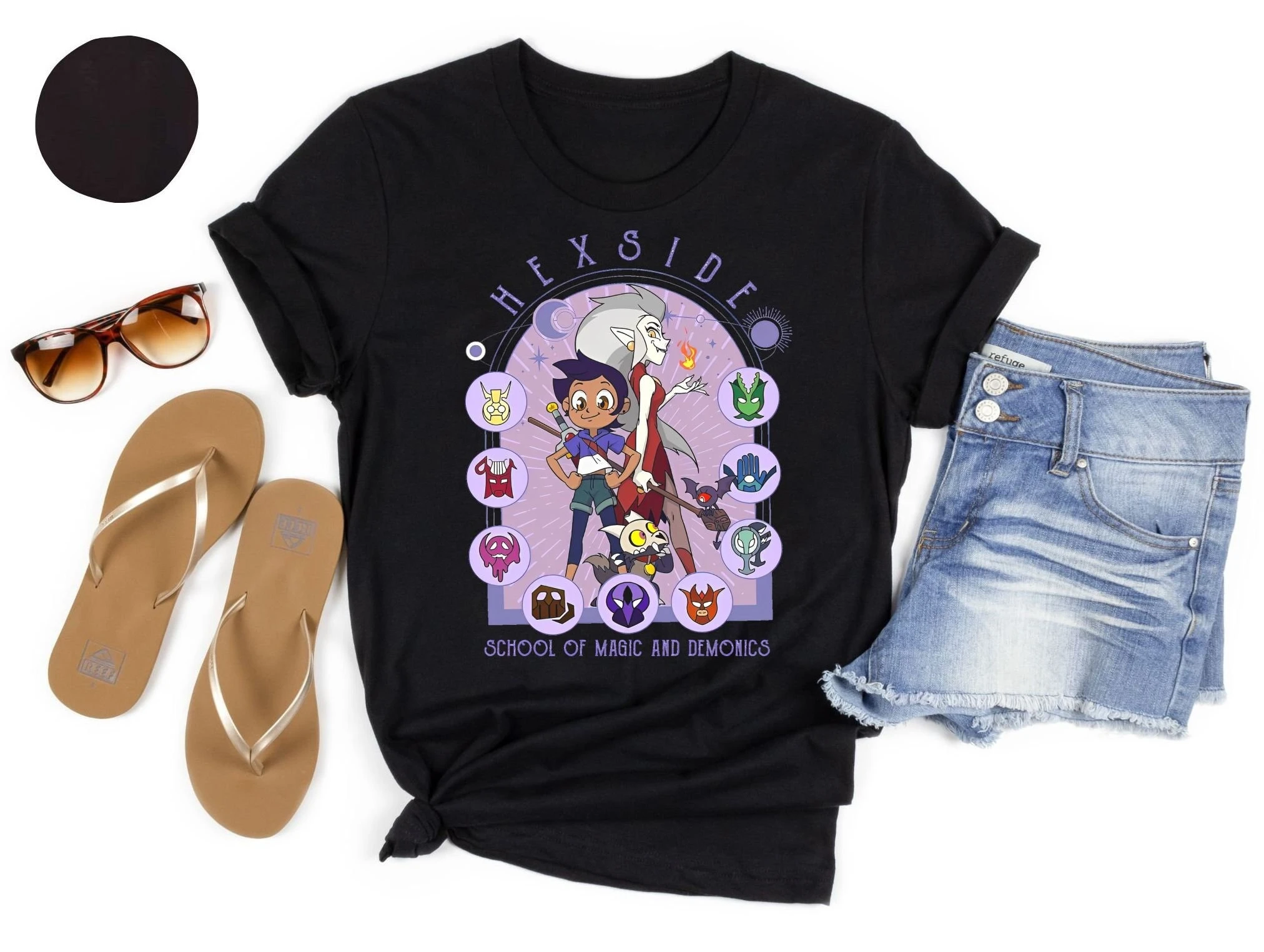 

Рубашка в стиле ретро Disney The Owl House, забавная школьная футболка с надписью «Дом совы» Wdw Magic Kingdom, футболка Disneyland Trip