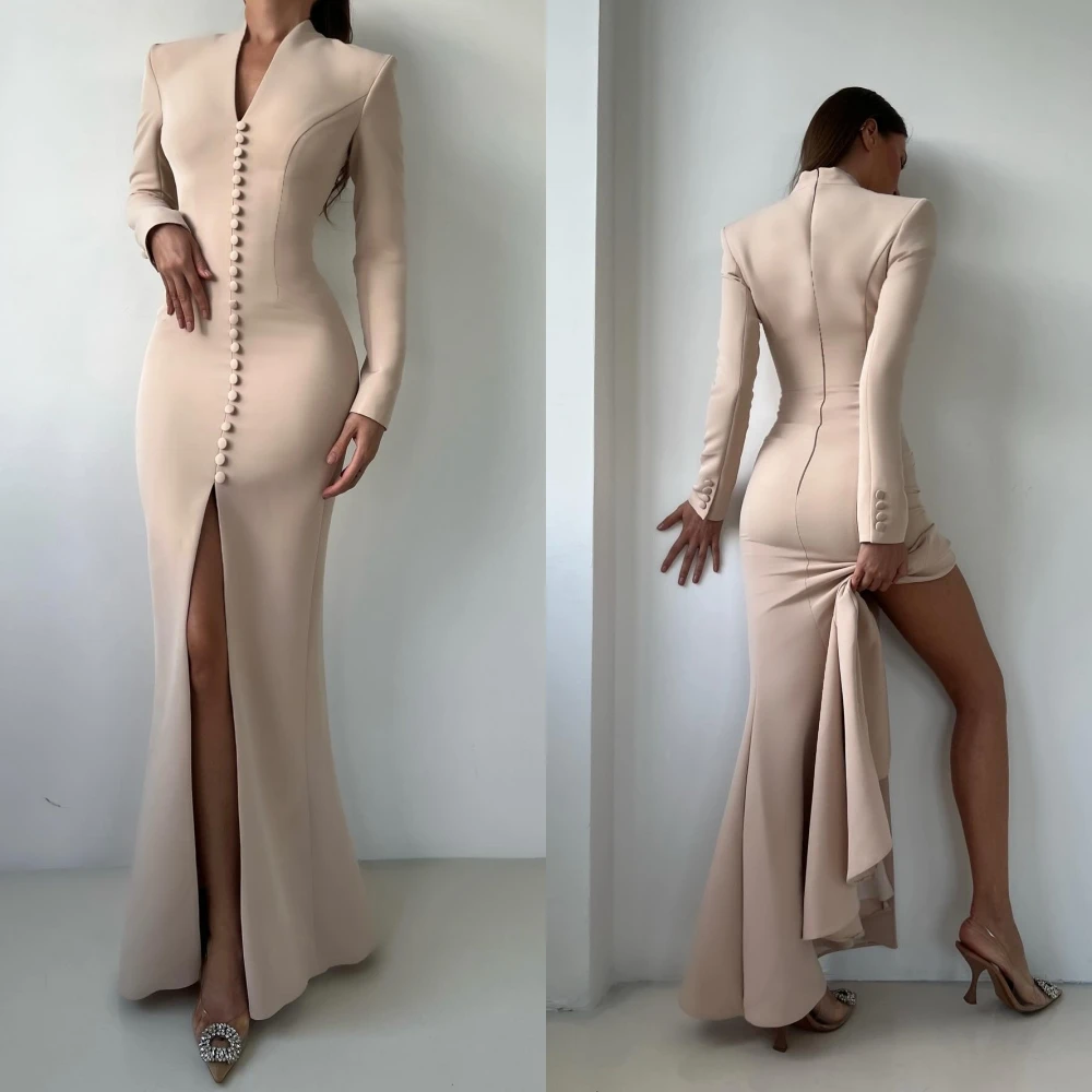 カスタマイズされたマーメイド V ネックエレガントなフォーマルイブニングドレスモダンファッションセレブドレス高品質オーダーメイドオケージョンドレス